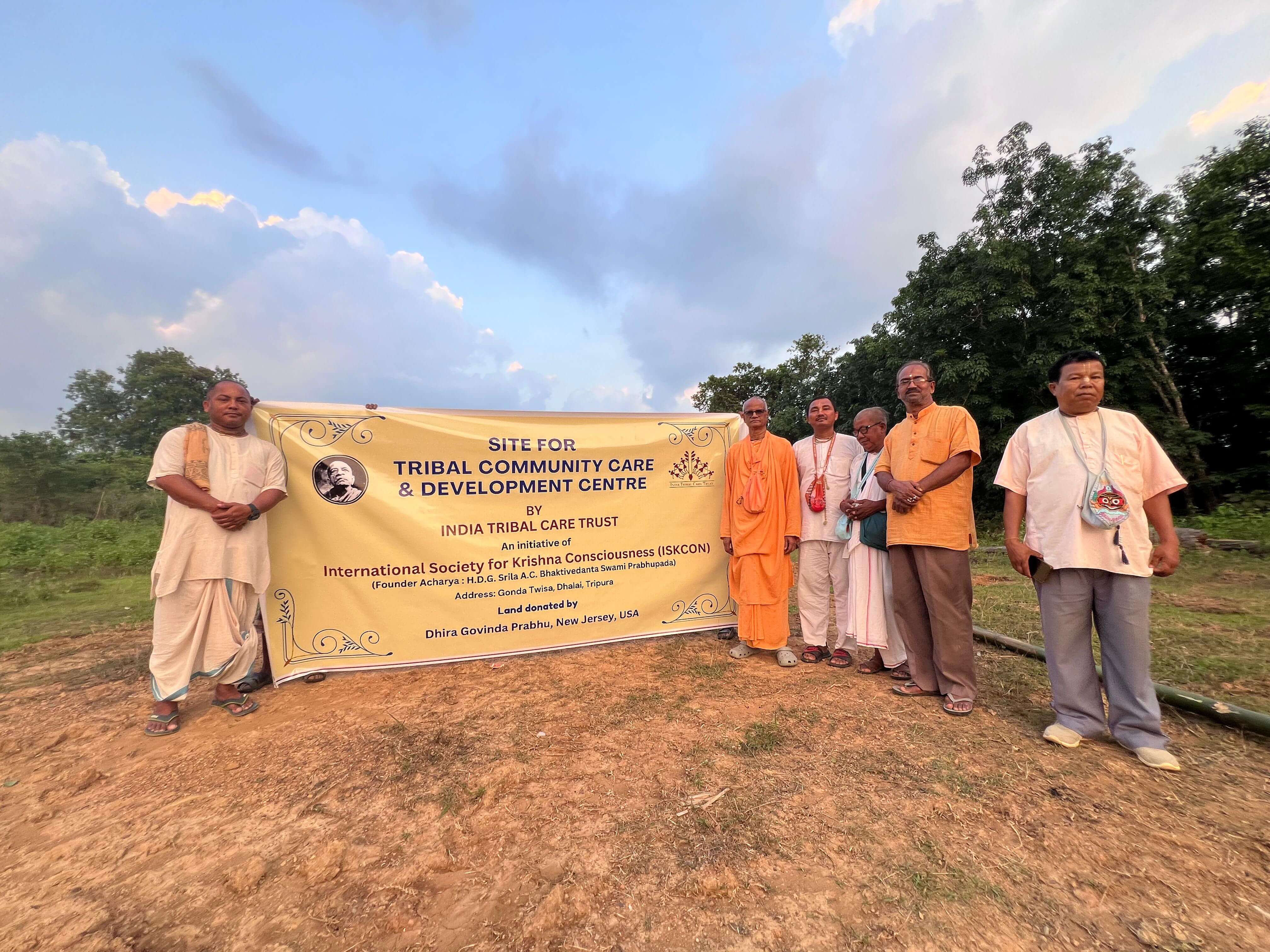 Land view with milestone marker at Ganda Chara, Tripura