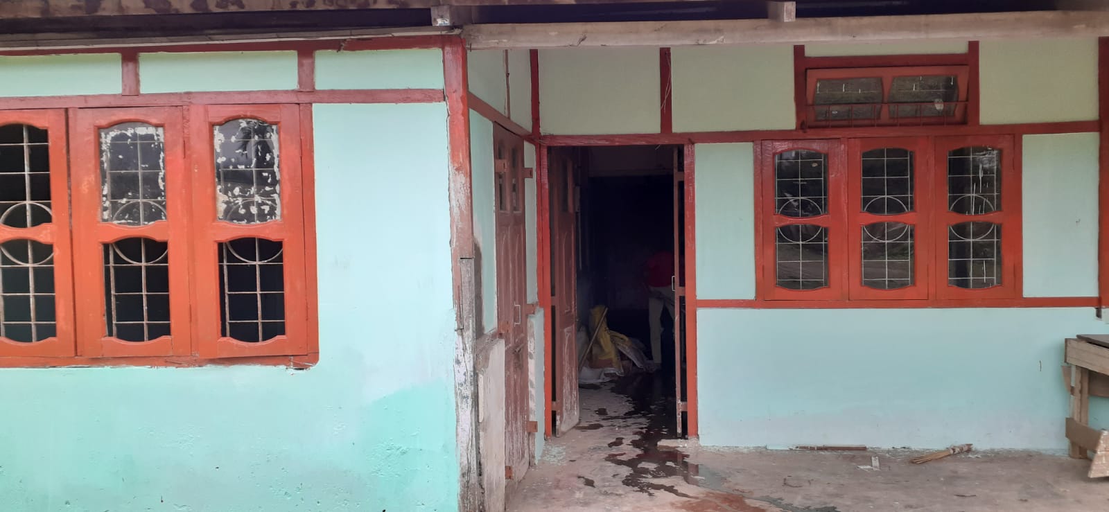 School building entrance after renovation at Lumding Assam
