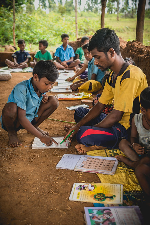 Tribal girls in their village