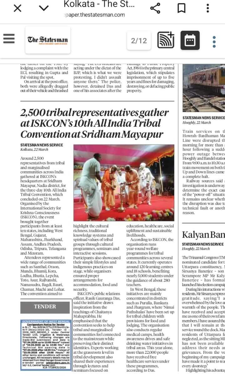 The Statesman ePaper view of tribal convention article
